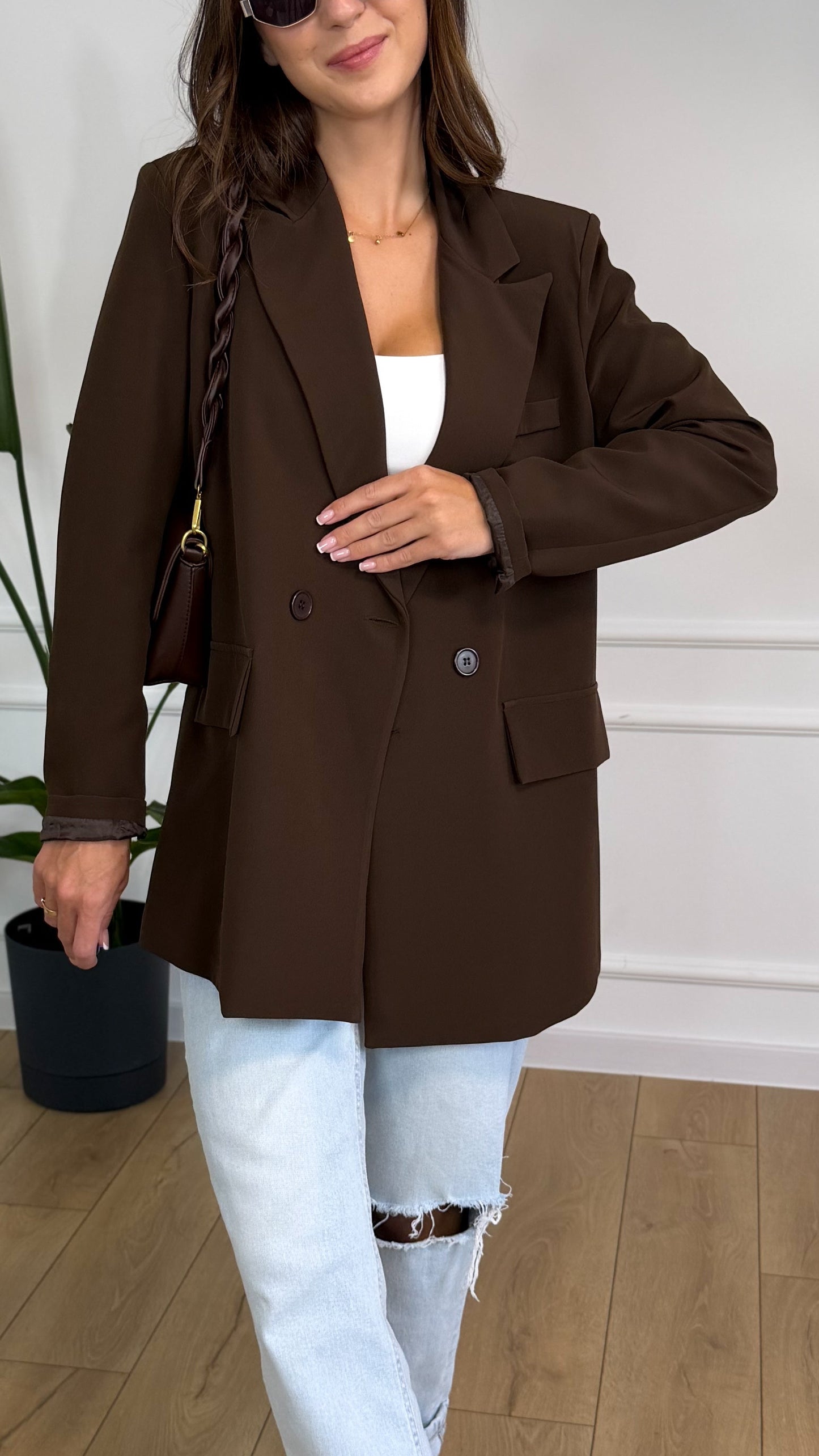 Marynarka oversize MAXINE czekoladowa
