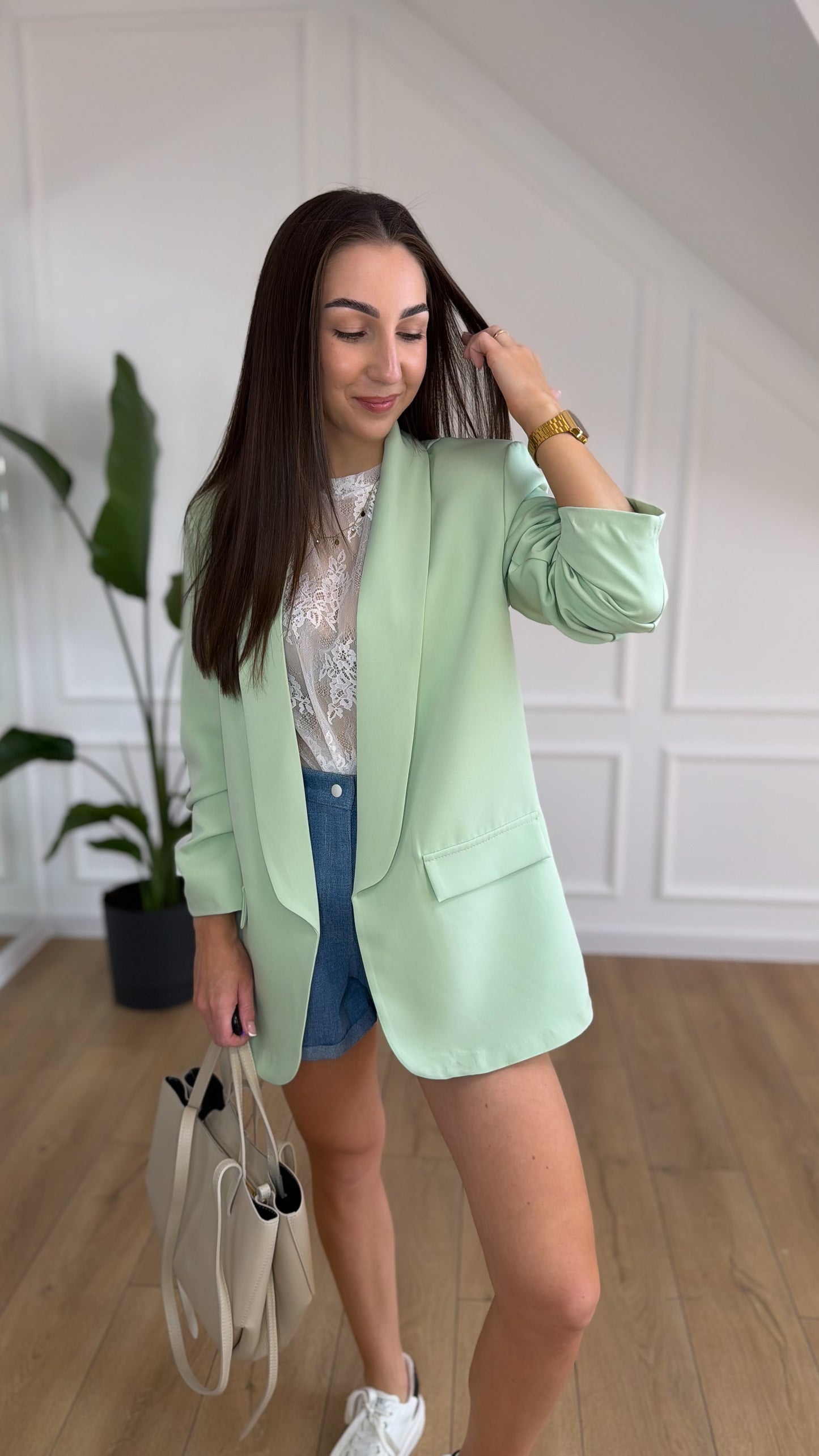 Marynarka ZARKA - oversize PISTACJA