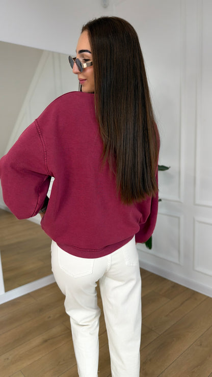 BLUZA AZARA Z KIESZONKĄ RIVA bordo