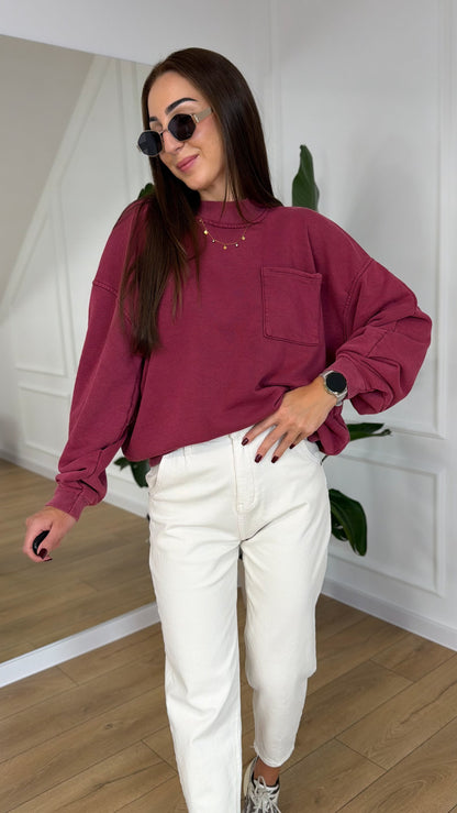 BLUZA AZARA Z KIESZONKĄ RIVA bordo