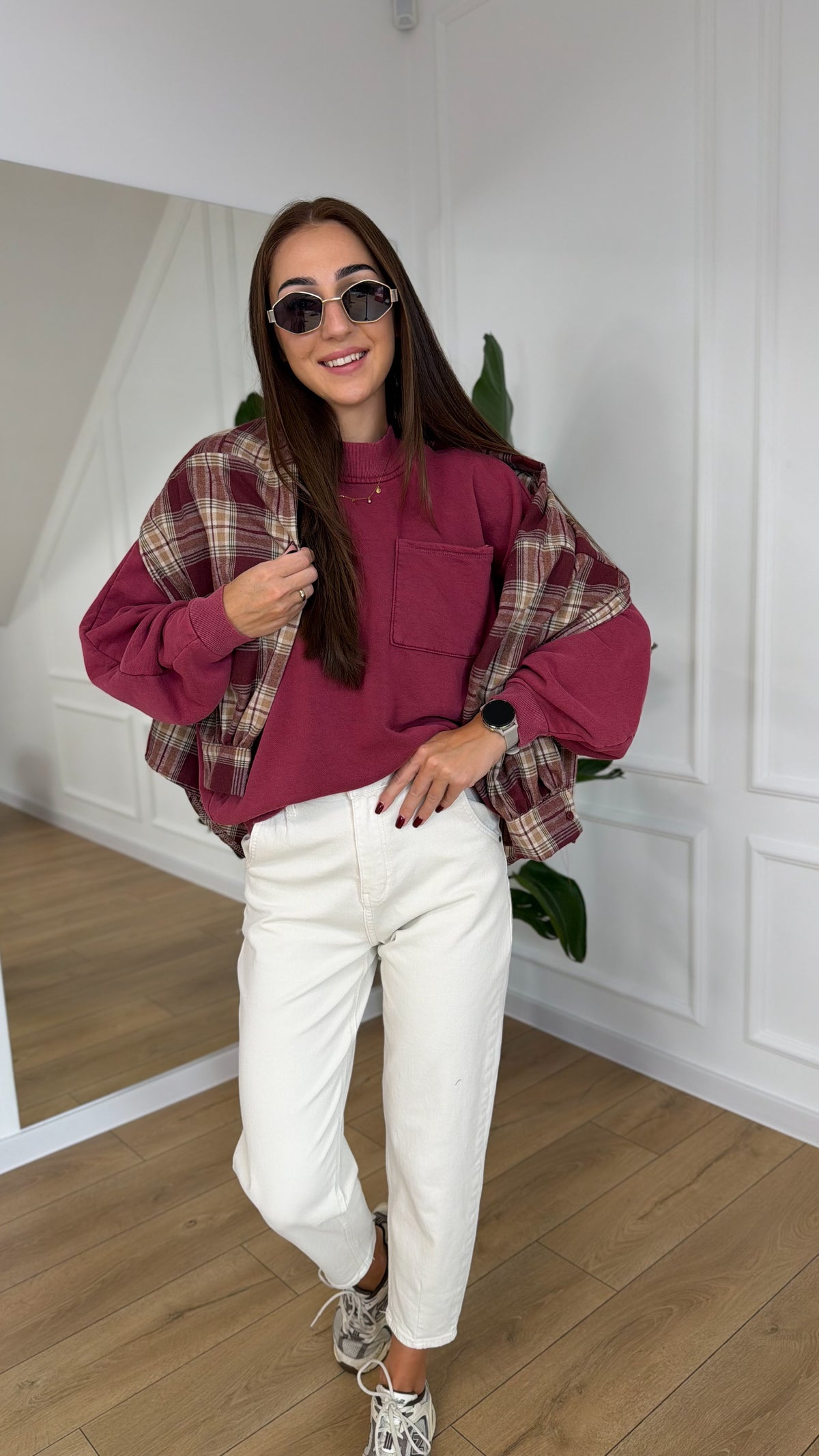 BLUZA AZARA Z KIESZONKĄ RIVA bordo