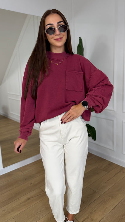 BLUZA AZARA Z KIESZONKĄ RIVA bordo
