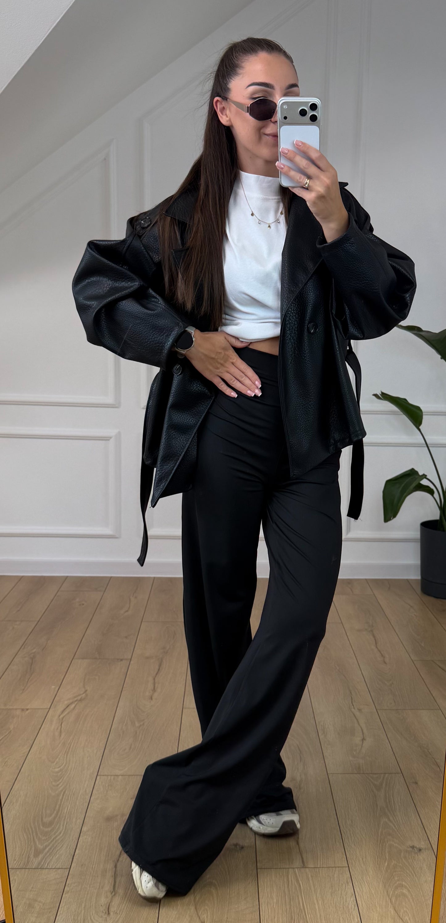 Legginsy LONGA — prosta nogawka czarne