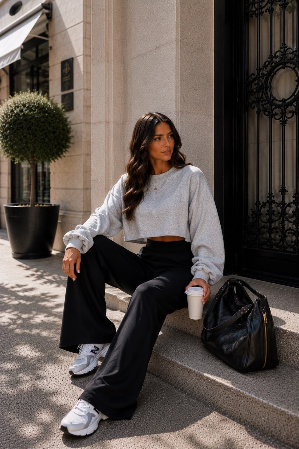 Legginsy LONGA — prosta nogawka czarne