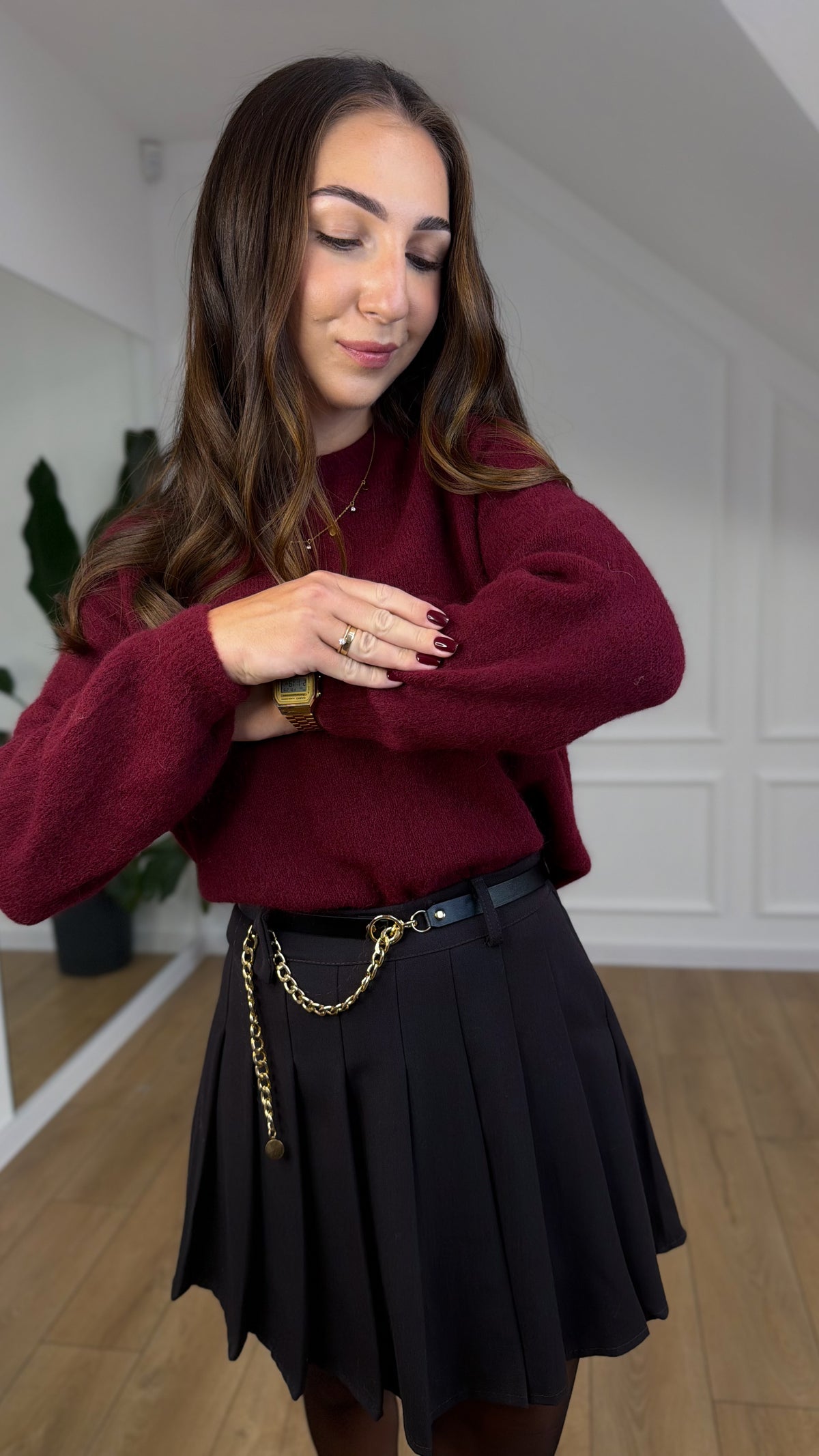 Sweterek BABY ALPACA bordo