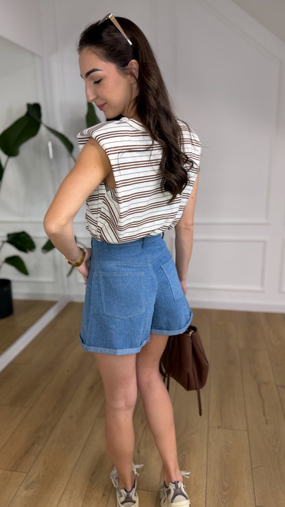 Spodenki DENIM - CIEMNY JEANS