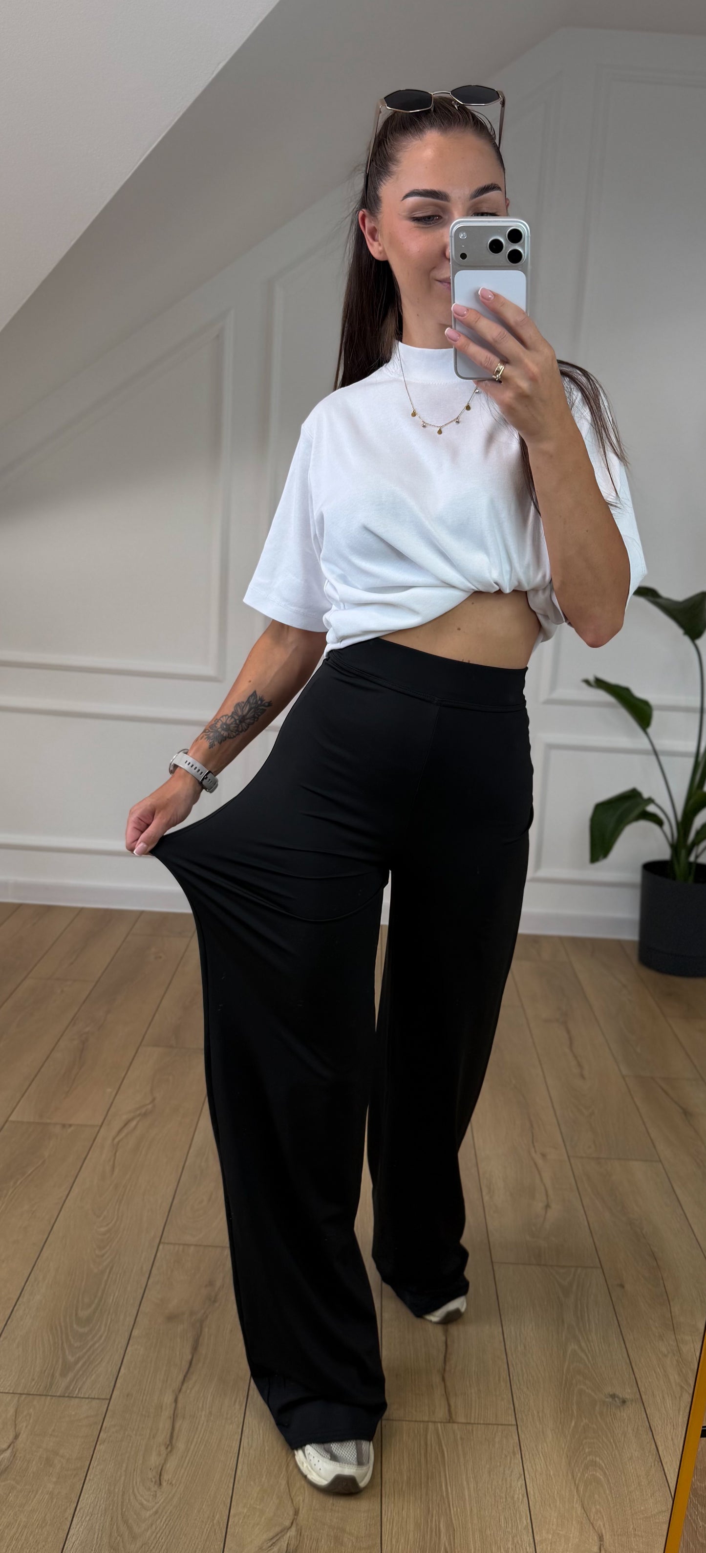 Legginsy LONGA — prosta nogawka czarne