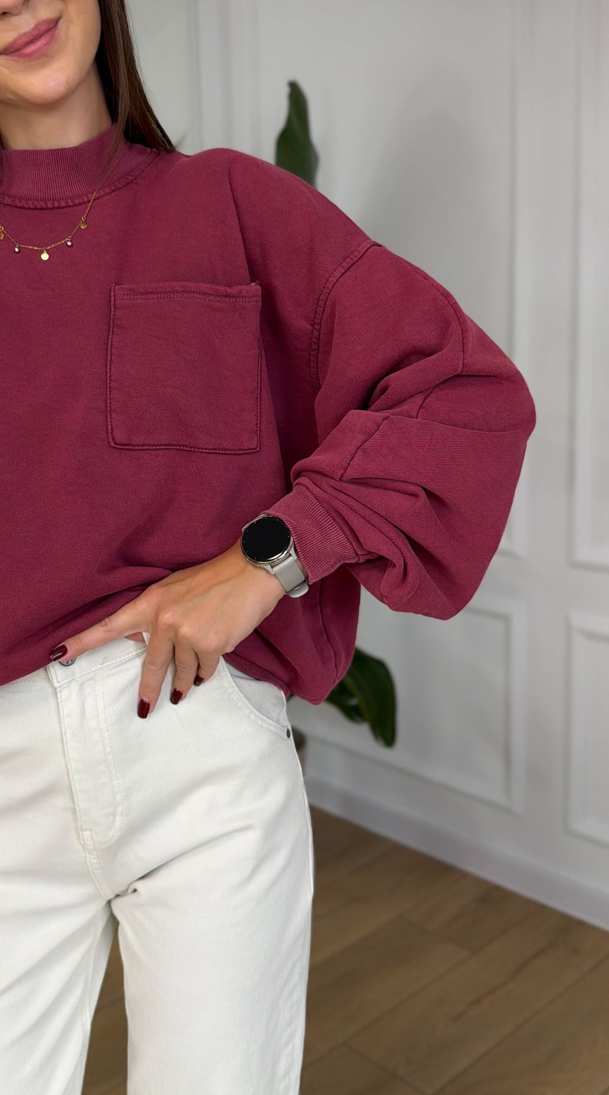BLUZA AZARA Z KIESZONKĄ RIVA bordo