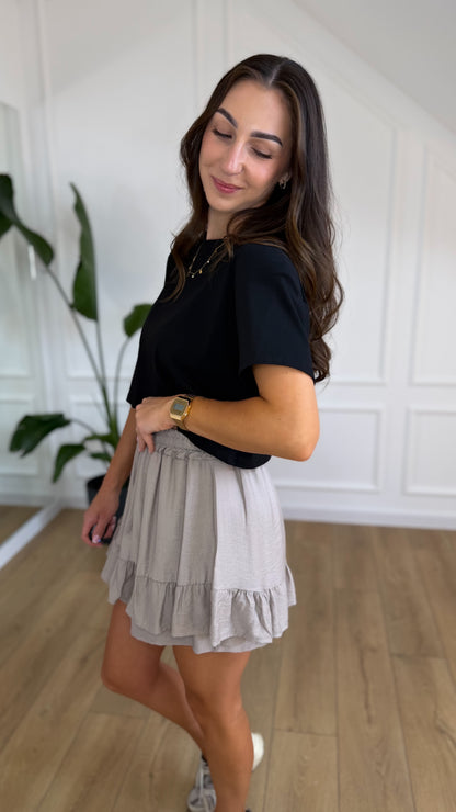 Top COCO - crop top z poduszkami CZARNY